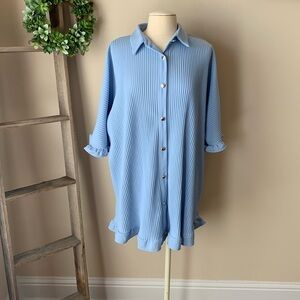 SHEIN baby blue ribbed dress